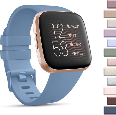 أساور AK الرياضية متوافقة مع Fitbit Versa 2/Fitbit Versa/Versa Lite/Versa SE، أساور معصم بديلة مطاطية ناعمة متعددة الألوان لساعة Fitbit Versa 2 الذكية in Kuwait