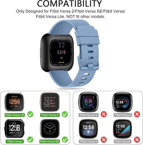 أساور AK الرياضية متوافقة مع Fitbit Versa 2/Fitbit Versa/Versa Lite/Versa SE، أساور معصم بديلة مطاطية ناعمة متعددة الألوان لساعة Fitbit Versa 2 الذكية in Kuwait