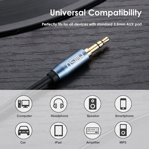 MillSO 3.5mm Headphone Extension Cable (6.6 Feet) TRRS 3.5mm Male to Female Stereo Audio Jack Extension Adapter Auxiliary AUX Cord for Headphones, Earbud, Speaker, Car Stereo, Home HiFi Stereo System in Saudi Arabia