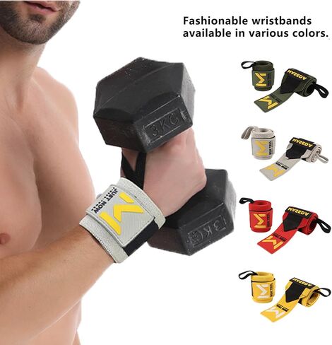 Pro-Grade Weightlifting Wrist Wraps (24") for Gym, Strength Training, and Powerlifting(1 Pair) - Heavy-Duty Thumb Loop Straps for Maximum Wrist Support in Bodybuilding & Fitness (Men & Women) in Kuwait