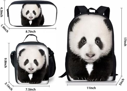 Panda Backpack Youth Leisure School Bag Lunch Box Pencil and pencil Case 3-in-1 Set (Color 5) in Saudi Arabia