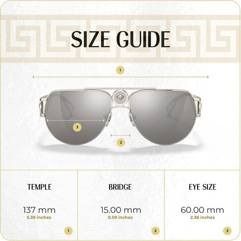Versace VE2225 Pilot Sunglasses for Men + BUNDLE With Designer iWear Complimentary Eyewear Kit in Saudi Arabia