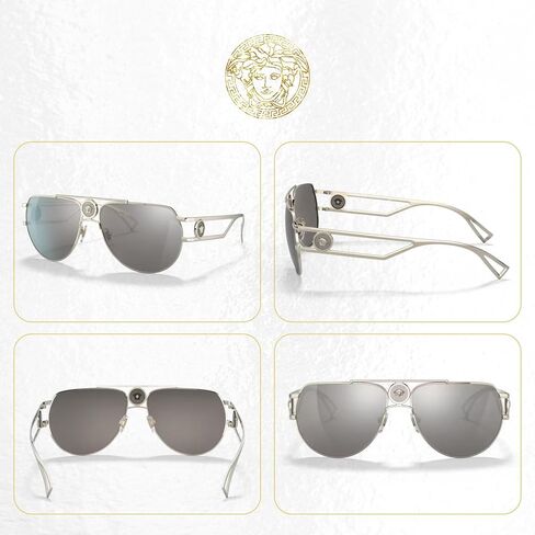 Versace VE2225 Pilot Sunglasses for Men + BUNDLE With Designer iWear Complimentary Eyewear Kit in Saudi Arabia