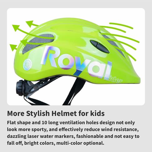 RoyalBaby Kids Helmet 0.47 lb Ultra-Lightweight & Adjustable for Ages 5-13 Years, Ideal for Cycling, Scooter, Balance Bike & More Sports, 4 Vibrant Colors Available in Saudi Arabia