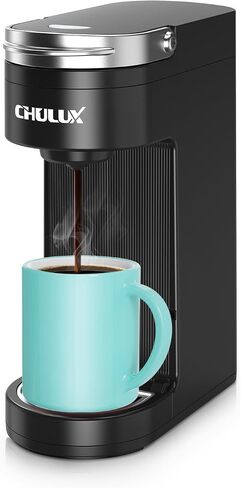 CHULUX Slim Single Serve Coffee Maker for K Cup & Ground Coffee, Mini Travel One Cup Coffee Machine for Home, Desk, Kitchen and Bedroom, Fits Travel Mug, Aqua in Saudi Arabia