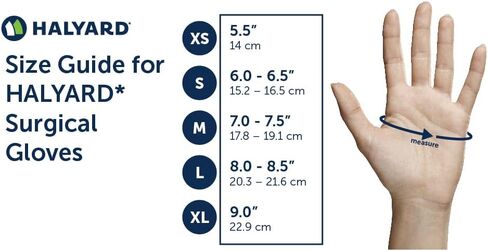 قفازات HALYARD الجراحية الدقيقة المعقمة من البولي إيزوبرين، أزواج مغلفة بشكل فردي، قفازات طبية خالية من المسحوق، 7.9 مل، مقاس 6.5 صغير، أخضر، SGL90065 (علبة مكونة من 200 زوج - 400 إجمالي) in Kuwait