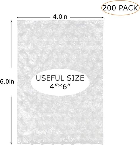 200 Pack 4x6 Inch Bubble Cushion Wrap Bags for Shipping Packing Small Clear Bubble Out Pouches Double Walled Bubble Cushioning Bags for Moving Storage in Kuwait