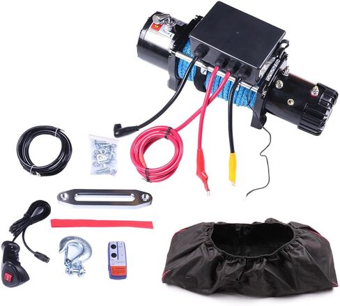 SCITOO - 12V Electric Winch Synthetic Rope Truck For Jeep 13000LB Trailer 4WD with Waterproof Soft Winch Cover in Saudi Arabia