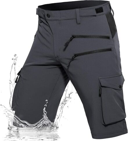 شورت Hiauspor الرجالي للمشي لمسافات طويلة سريع الجفاف وخفيف الوزن كاجوال لصيد الأسماك التكتيكي للجولف في الهواء الطلق مع 5 جيوب in Kuwait