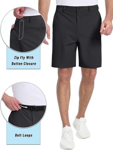 TACVASEN Men's Golf Shorts 9" Stretch Dress Work Shorts Quick Dry Lightweight Casual Flat Front Shorts with 4 Pockets in Kuwait