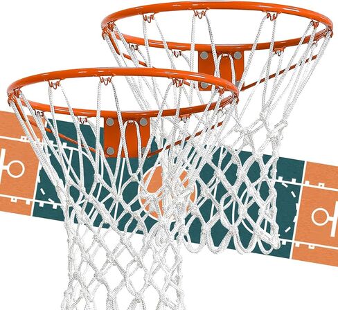 شبكة كرة سلة psler للاستخدام الخارجي، شبكة كرة سلة قياسية بقياس 22 بوصة وتحتوي على 12 حلقة، مناسبة للمنافسة الاحترافية الداخلية والخارجية. (2 شبكات (أبيض)) in Kuwait