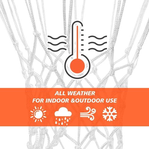 شبكة كرة سلة psler للاستخدام الخارجي، شبكة كرة سلة قياسية بقياس 22 بوصة وتحتوي على 12 حلقة، مناسبة للمنافسة الاحترافية الداخلية والخارجية. (2 شبكات (أبيض)) in Kuwait