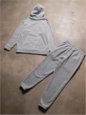 Men's 2 Piece Sweat Suit Set Long Sleeve Letter Graphic Hoodie Sweatshirt and Drawstring Joggers in Saudi Arabia