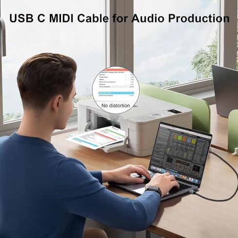 USB B to USB C Printer Cable 6.6FT, USB C to USB 2.0 B Cord for MacBook Pro, MIDI Cable for Yamaha Casio Digital Piano, MIDI Keyboard, DJ Controller in Kuwait