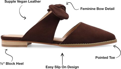 Journee Womens Telulah Slip On Pointed Toe Mules Flats in Saudi Arabia