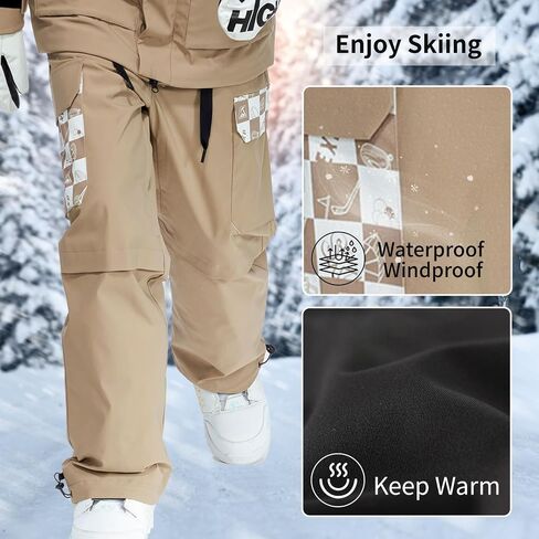 Ski Pants Snow Snowboard Pants Waterproof Baggy Windproof Hiking Winter for Men Women in Saudi Arabia