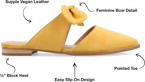 Journee Womens Telulah Slip On Pointed Toe Mules Flats in Saudi Arabia