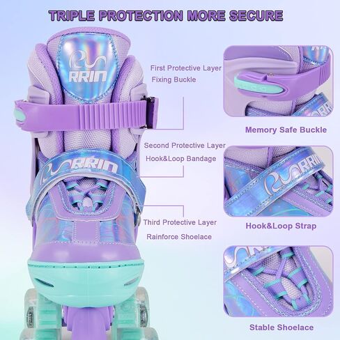 Adjustable Kids Roller Skates for Girls Boys with Light Up Wheels –Skates for Kids Ages 6-12, Toddler 3-5, Youth and Women Beginners Indoor and Outdoor in Saudi Arabia