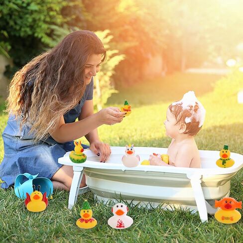 12pcs Christmas Rubber Ducks, Little Christmas Rubber Duckies Assorted Rubber Ducks Rubber Ducks Set Bath Rubber Duck for Christmas Holiday Celebrations Party Supplies Gifts(Style 1) in Saudi Arabia