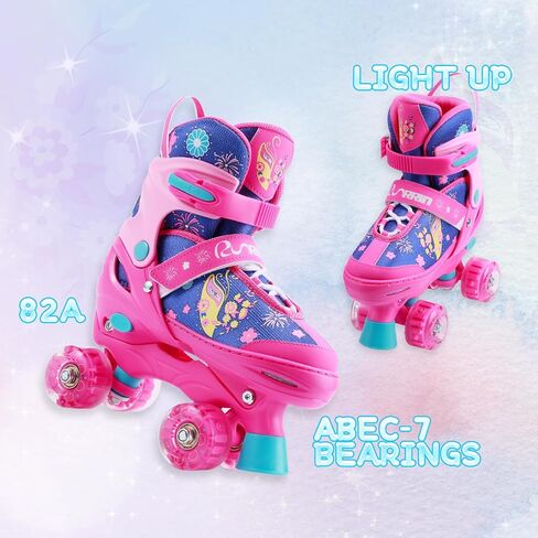 Adjustable Kids Roller Skates for Girls Boys with Light Up Wheels –Skates for Kids Ages 6-12, Toddler 3-5, Youth and Women Beginners Indoor and Outdoor in Saudi Arabia