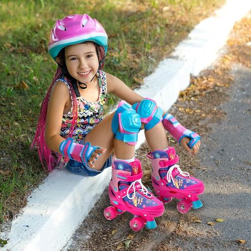 Adjustable Kids Roller Skates for Girls Boys with Light Up Wheels –Skates for Kids Ages 6-12, Toddler 3-5, Youth and Women Beginners Indoor and Outdoor in Saudi Arabia