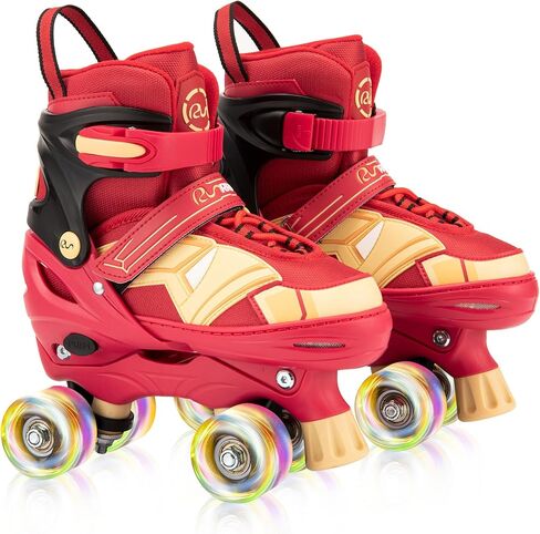 Adjustable Kids Roller Skates for Girls Boys with Light Up Wheels –Skates for Kids Ages 6-12, Toddler 3-5, Youth and Women Beginners Indoor and Outdoor in Saudi Arabia
