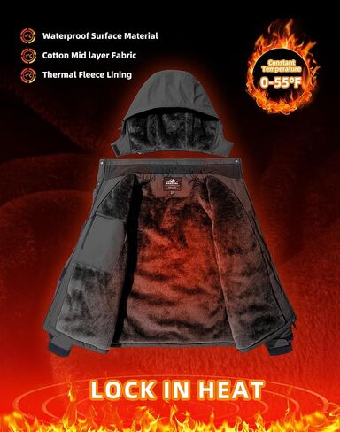 سترات تزلج نسائية تدريجية من G مقاومة للماء معزولة بالصوف مبطنة بالوزن الثقيل سترة شتوية بغطاء للرأس معطف للتزلج على الجليد على الجبال in Kuwait