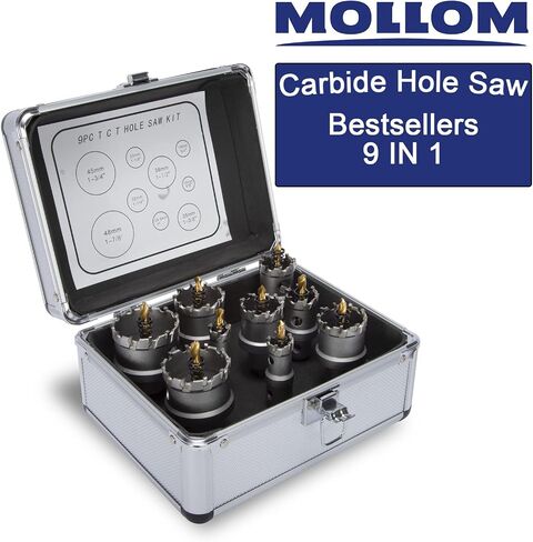 5Pcs Hole Saw(13-25.5mm) TCT Carbide Hole Saw Kit for Hard Metal, Extra 2xTitanium & 1xStepped Pilot Drill bits and 2Pcs Hex Key for Stainless Steel, Iron,Aluminum,Alloy,Metal in Saudi Arabia