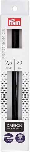 Prym Ergonomics 8" Double Point, Carbon, 3.0mm, 5 Count Knitting Needles, 3mm, Black in Saudi Arabia