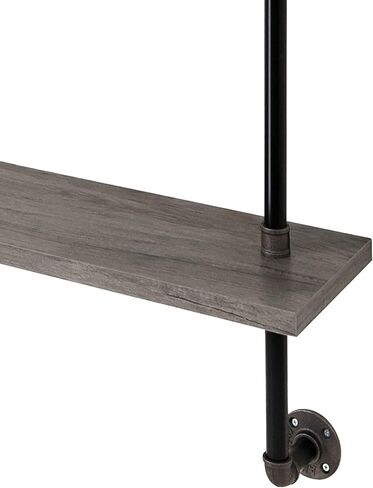 24/7 Shop at Home Citadel Industrial Metal 3 Tiers Decorative Wall-Mounted Shelf for Bathroom, Kitchen, Living Room, Bedroom, Home Office, Laundry Room, Entryway, Vintage Gray Oak in Saudi Arabia