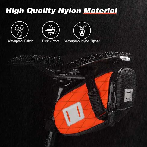 ZUKKA Bike Seat Bag Waterproof Bike Rear Rack Bag Expandable Capacity Seat Storage Bag with Reflective Strips Bike Bag Under Seat Pouch for Mountain Bike Road in Saudi Arabia