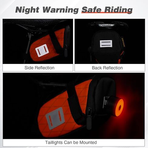 ZUKKA Bike Seat Bag Waterproof Bike Rear Rack Bag Expandable Capacity Seat Storage Bag with Reflective Strips Bike Bag Under Seat Pouch for Mountain Bike Road in Saudi Arabia