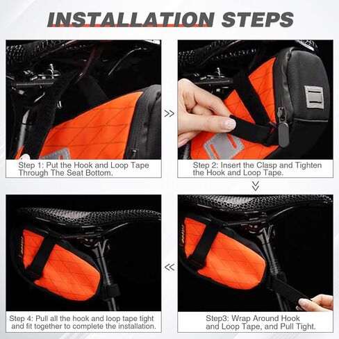 ZUKKA Bike Seat Bag Waterproof Bike Rear Rack Bag Expandable Capacity Seat Storage Bag with Reflective Strips Bike Bag Under Seat Pouch for Mountain Bike Road in Saudi Arabia