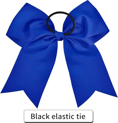 12 Pcs Large Cheer Bows 8" Bulk Hair Bow Accessories with Ponytail Holder for Girls High School College Cheerleading in Kuwait