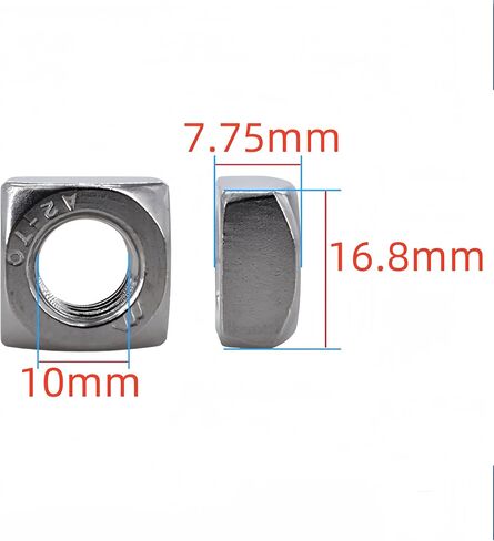 M4 Square Nuts, Machine Screw Nuts, 304 Stainless Steel, Metric, 120Pcs in Saudi Arabia