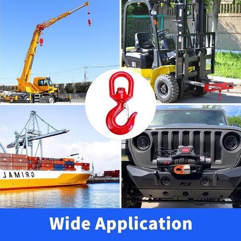 Leero 2 Tons Swivel Lifting Hook, Heavy Duty G80 Self Locking Crane Swivel Hook, 4,409 lbs Working Load Limit, Swivel Eye Sling Hook with Latch Hoist Hook Lifting Hook Rigging in Saudi Arabia