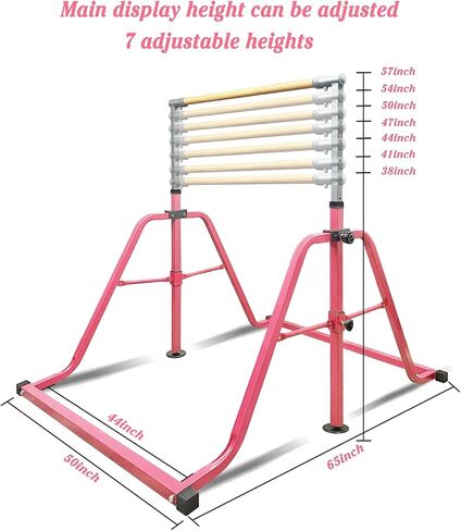 Foldable Gymnastics Bar for Kids,3’to 5’Adjustable Height Gymnastic Training Bar,Gymnastics Horizontal Bars for Home in Saudi Arabia