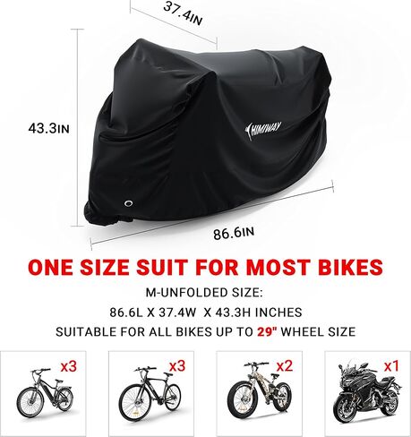 Himiway UPGRADE Bike Cover for 1 Fat Tire Bike or 2 Bikes THICKENED Bicycle Cover 600D Heavy Duty Ripstop Material Bike Rain Cover IP65 Waterproof Outdoor Storage Anti Dust Rain Snow UV for All Bikes in Saudi Arabia