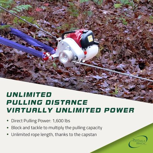 Portable Winch PCW3000-A Gas-Powered Capstan Winch with Accessories - 1,600 lbs Pulling Capacity Winch, Honda GX-35 Engine Portable Gas Winch for Hunting, Logging, and Towing in Saudi Arabia