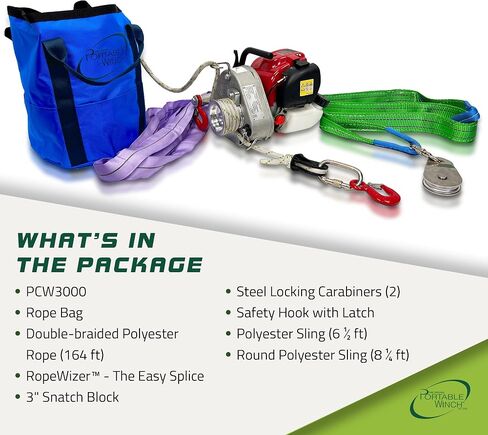 Portable Winch PCW3000-A Gas-Powered Capstan Winch with Accessories - 1,600 lbs Pulling Capacity Winch, Honda GX-35 Engine Portable Gas Winch for Hunting, Logging, and Towing in Saudi Arabia