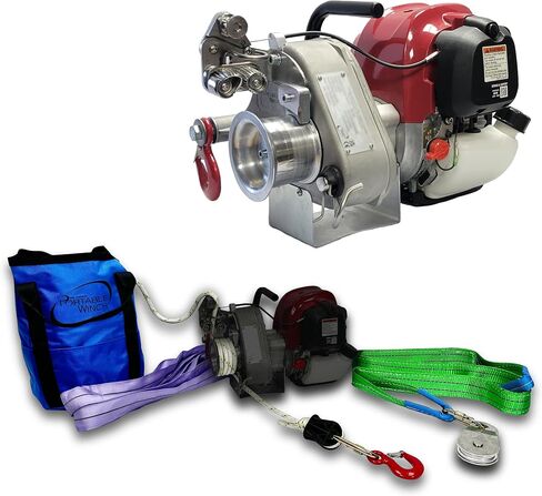 Portable Winch PCW3000-A Gas-Powered Capstan Winch with Accessories - 1,600 lbs Pulling Capacity Winch, Honda GX-35 Engine Portable Gas Winch for Hunting, Logging, and Towing in Saudi Arabia