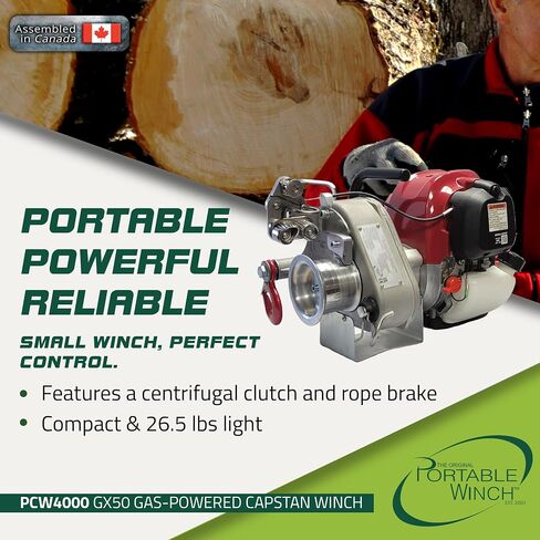 Portable Winch PCW3000-A Gas-Powered Capstan Winch with Accessories - 1,600 lbs Pulling Capacity Winch, Honda GX-35 Engine Portable Gas Winch for Hunting, Logging, and Towing in Saudi Arabia