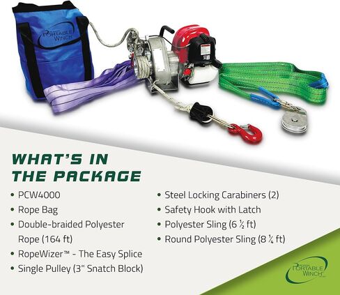 Portable Winch PCW3000-A Gas-Powered Capstan Winch with Accessories - 1,600 lbs Pulling Capacity Winch, Honda GX-35 Engine Portable Gas Winch for Hunting, Logging, and Towing in Saudi Arabia