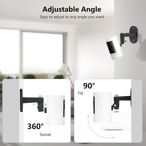 2Pack Security Wall Mount for Ring Stick Up Cam Battery/Plug-in 3rd Gen/Stick Up Camera Pro Battery/Ring Indoor Cam(1st Gen), Adjustable Ring Outdoor Indoor Camera Mount with Two Installation Ways in Saudi Arabia