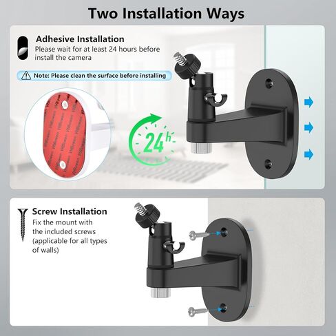 2Pack Security Wall Mount for Ring Stick Up Cam Battery/Plug-in 3rd Gen/Stick Up Camera Pro Battery/Ring Indoor Cam(1st Gen), Adjustable Ring Outdoor Indoor Camera Mount with Two Installation Ways in Saudi Arabia
