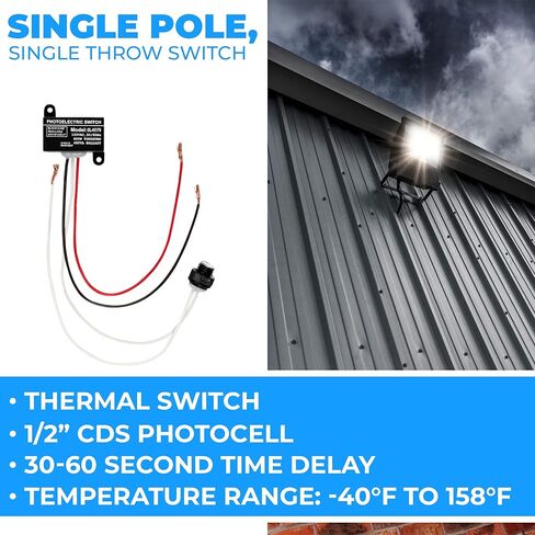 مستشعر كهروضوئي OhLectric - مفتاح كهروضوئي صغير بجهد 120 فولت - تصنيف تنجستن 600 وات - مدرج في قائمة UL ومقاوم للطقس - مستشعر خلية ضوئية من الغسق إلى الفجر للإضاءة الخارجية، عبوة من 2 - OL-45170 in Kuwait