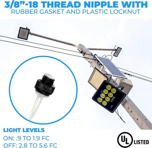 مستشعر كهروضوئي OhLectric - مفتاح كهروضوئي صغير بجهد 120 فولت - تصنيف تنجستن 600 وات - مدرج في قائمة UL ومقاوم للطقس - مستشعر خلية ضوئية من الغسق إلى الفجر للإضاءة الخارجية، عبوة من 2 - OL-45170 in Kuwait