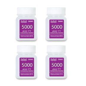 5000μS/cm Calibration Solution Conductivity Standard Buffer Solution for Truncheon Salinity Meter 4 Bottles of 50Ml