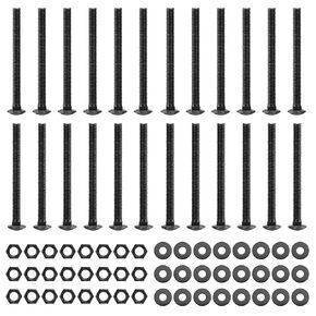 1/2 x 6 Inch Carriage Bolt Kit, Rust Resistance Bolts Includes 24 Bolts, 24 Washers, and 24 Nuts