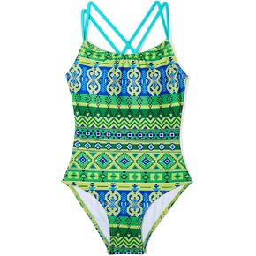 Girls One Piece Swimsuits Bathing Suits Kids Beach Sport Halter Swimwear Quick Dry UPF 50